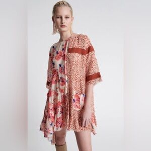 NWT | One Teaspoon Mystic Flower Boho dress - Asymmetric Mini Dress | Size XL